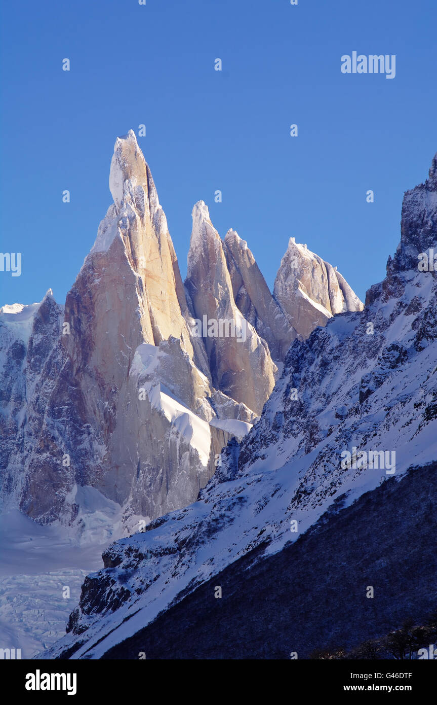 Cerro Torre di picco, Patagonia Foto Stock