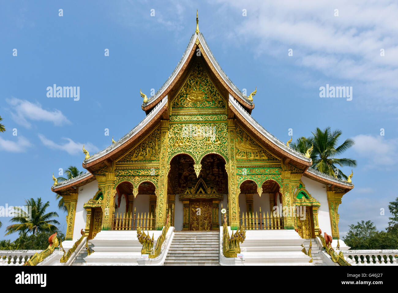 Il Royal Palace, Haw Pha Bang Pavilion, Luang Prabang Laos Foto Stock