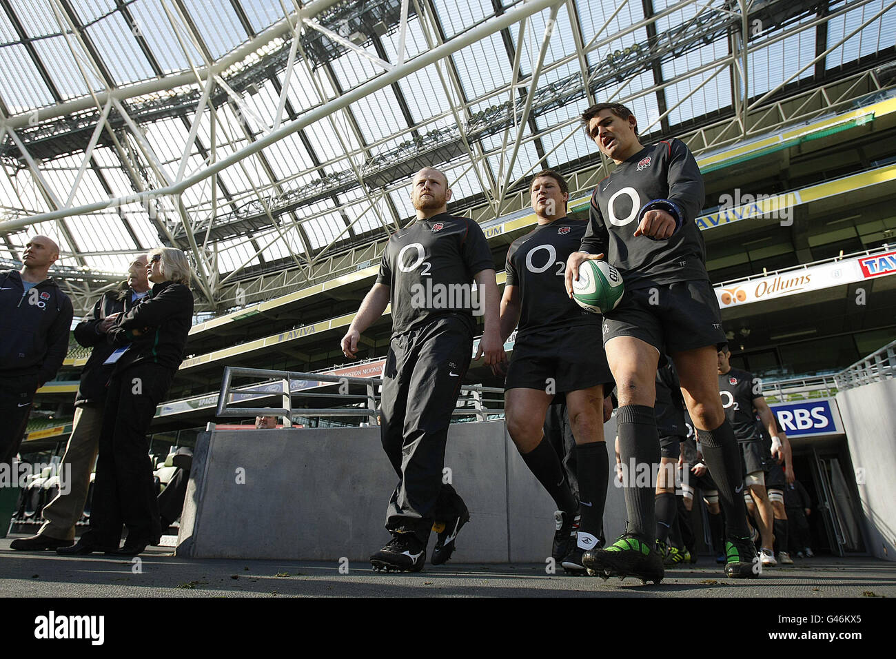 Il Rugby - RBS 6 Nazioni - Irlanda v Inghilterra - Inghilterra sessione di formazione - Aviva Stadium Foto Stock