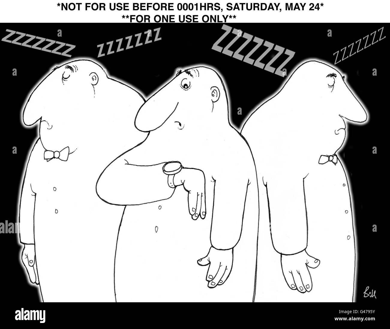 Un fumetto del Bill McArthur di Glasgow Herald, presentato nel giornale durante le elezioni generali. McArthur ha vinto il premio Best Hustings nella prima edizione politica di cartoni animati in Gran Bretagna. PA. VEDERE PA STORIA MEDIA CARTOONS. Foto Stock