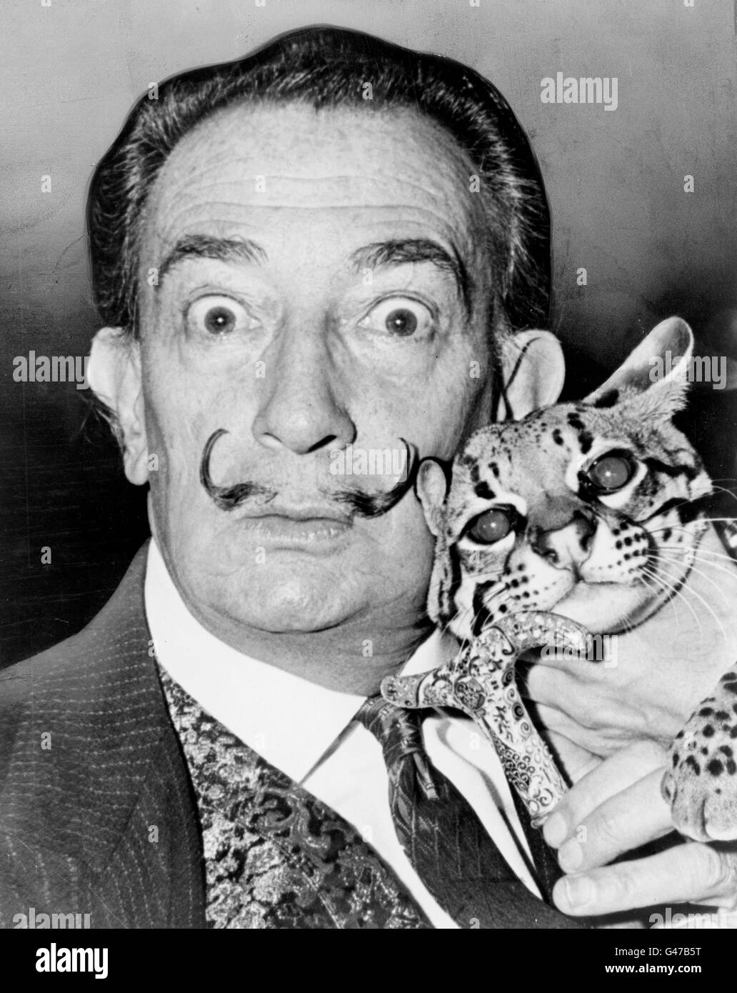 Salvador Dali, ritratto da Roger Higgins, 1965 Foto Stock