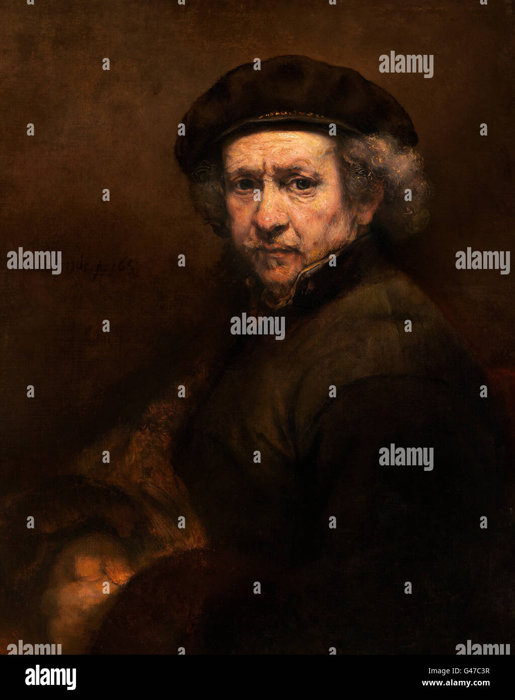 Rembrandt. Ritratto di auto all'età di 53 da Rembrandt van Rijn (1606-1669), olio su tela, c.1659 Foto Stock