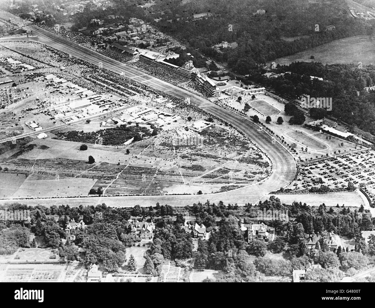 Corse ippiche - Ascot reale - Ascot Racecourse. Vista aerea dell'ippodromo di Ascot Foto Stock