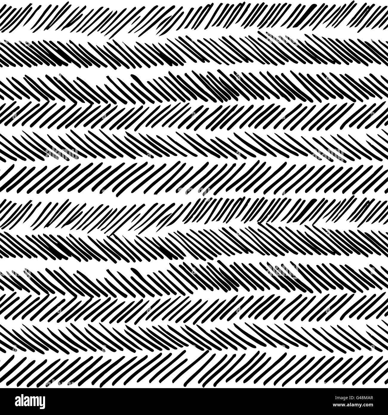 Striping boho vintage in bianco e nero senza saldatura pattern sfondo monocromo. Ideale per il disegno di tessuto, carta stampa o il web backdro Illustrazione Vettoriale