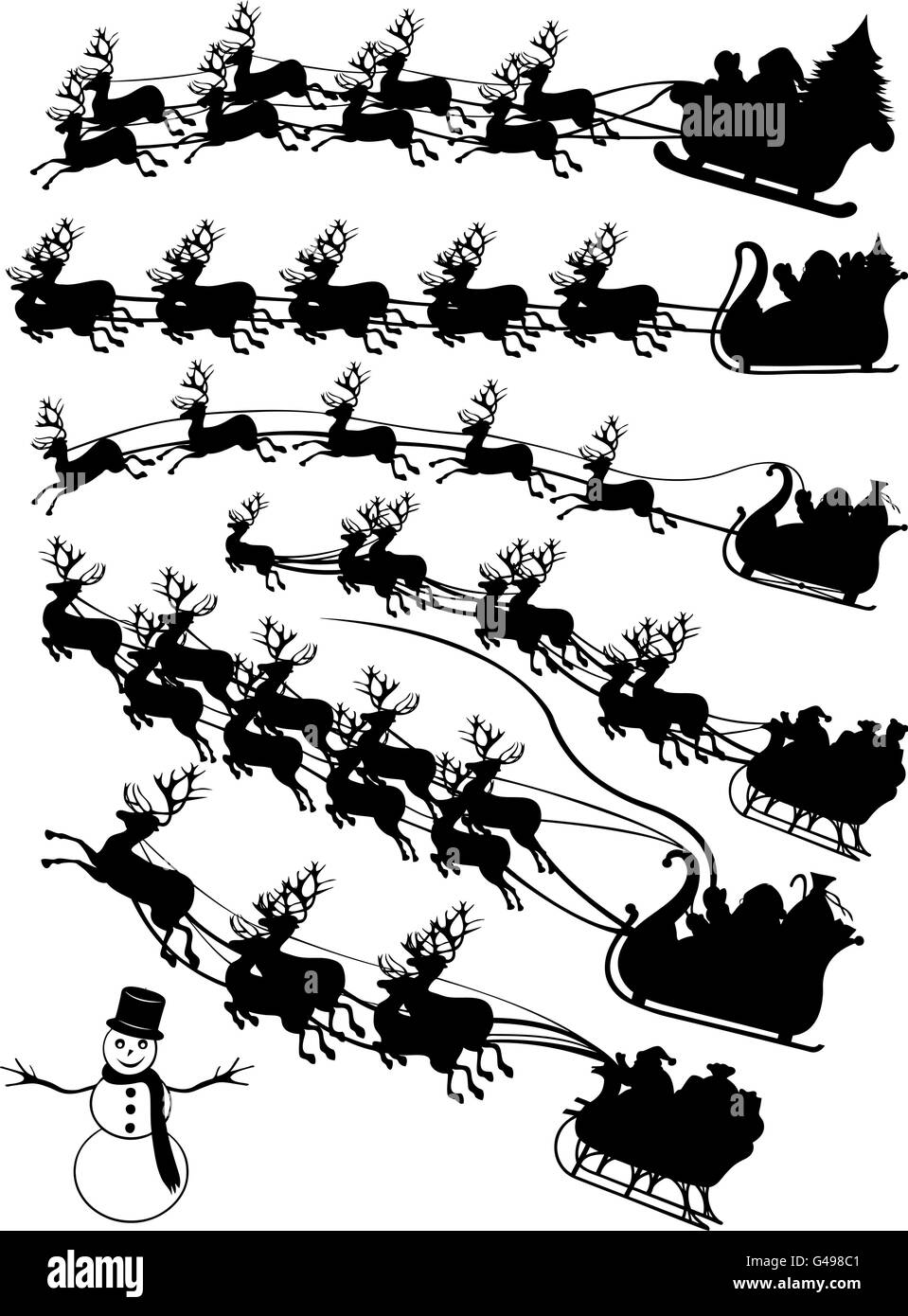 Santa Claus guida in una slitta Illustrazione Vettoriale