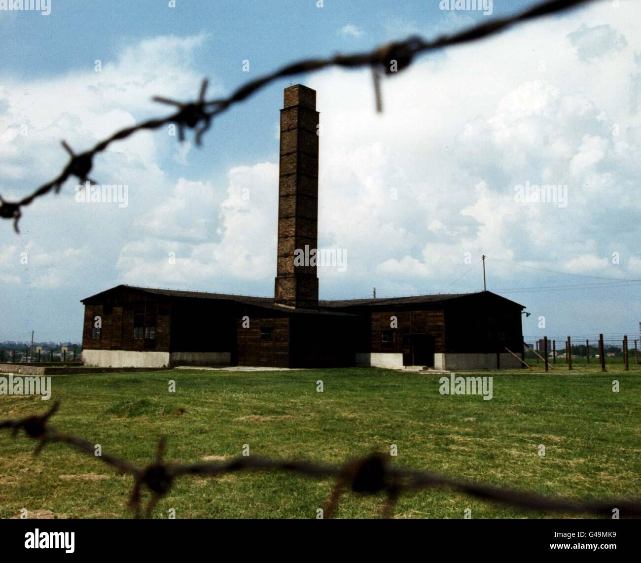 PA NEWS PHOTO 20/5/93 L'EDIFICIO CONTENENTE LE CAMERE A GAS E I FORNI USAVA BRUCIARE I CORPI DELL'EX CAMPO DI CONCENTRAMENTO DI MAJDANEK A LUBLINO, POLONIA. Foto Stock