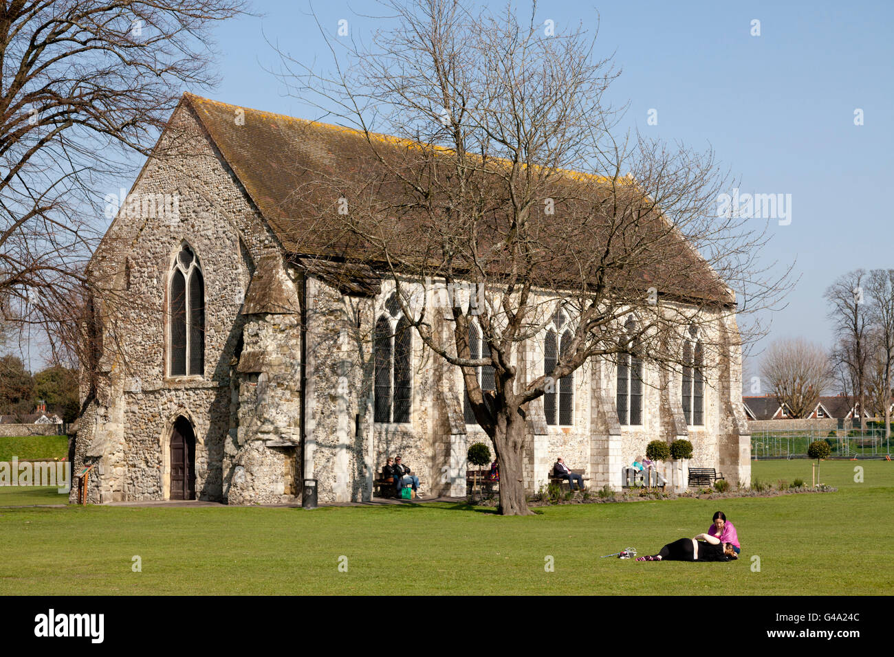 Guildhall in Priory Park, centro città, Chichester, West Sussex, in Inghilterra, Regno Unito, Europa Foto Stock