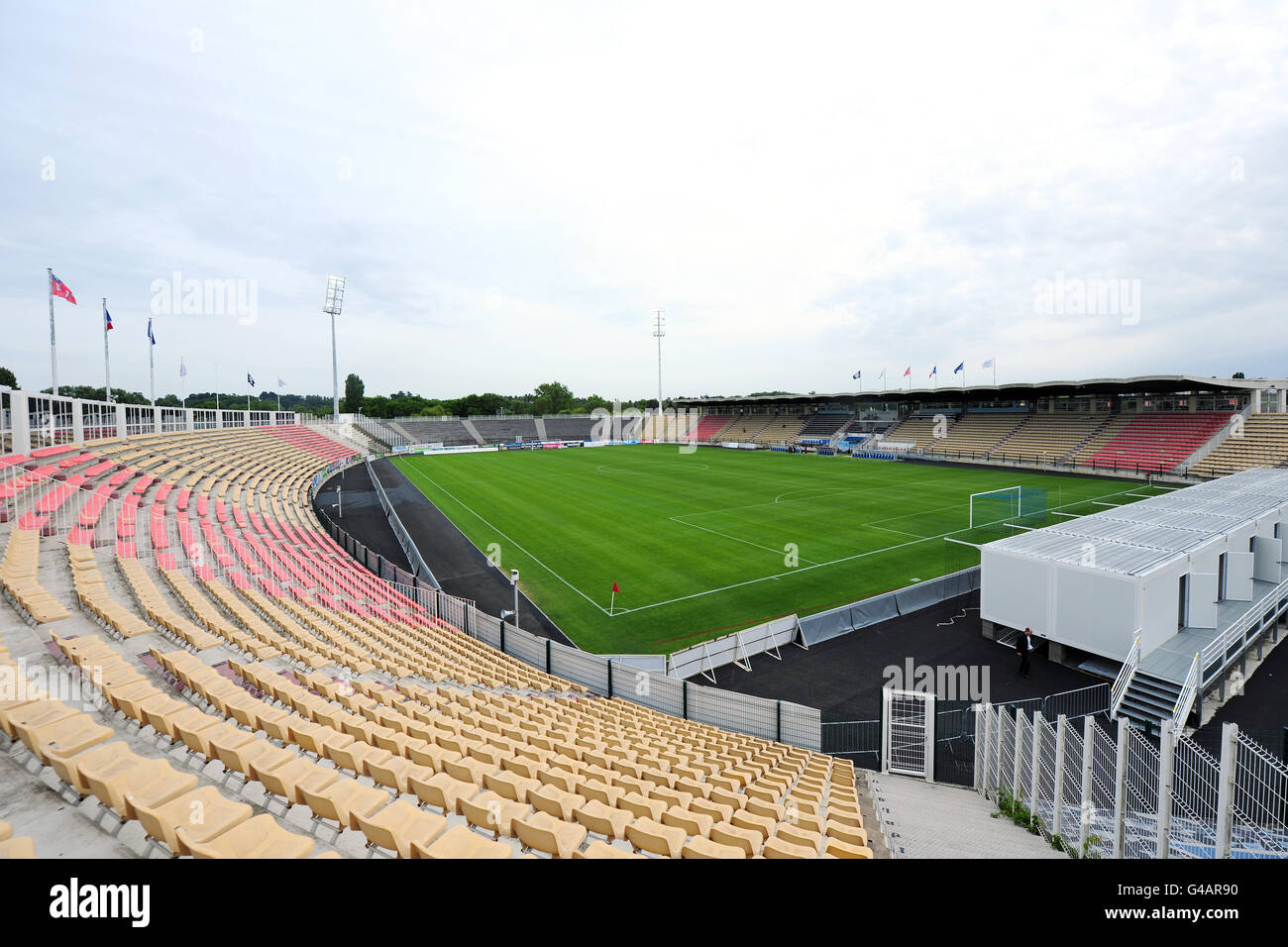 Calcio - Ligue 2 - Tours v Dijon FCO - Stade Vallee du Cher. Una vista generale dello Stade Vallee du Cher, casa di Tours Foto Stock