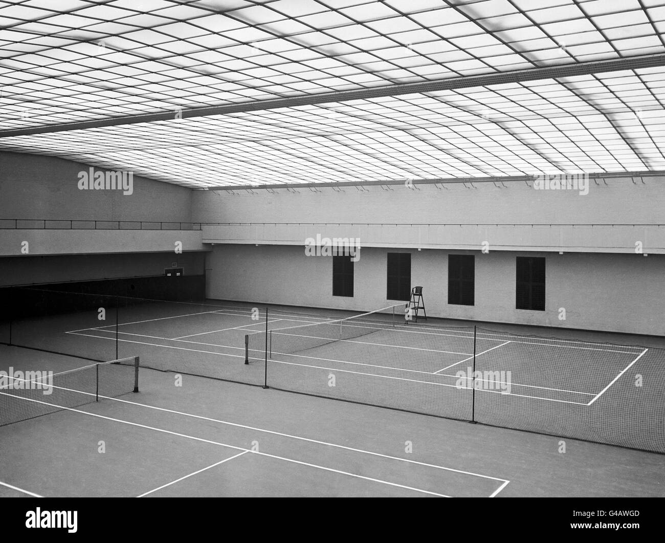 Campo da tennis coperto - Giudici - Queen's Club di Londra Foto Stock