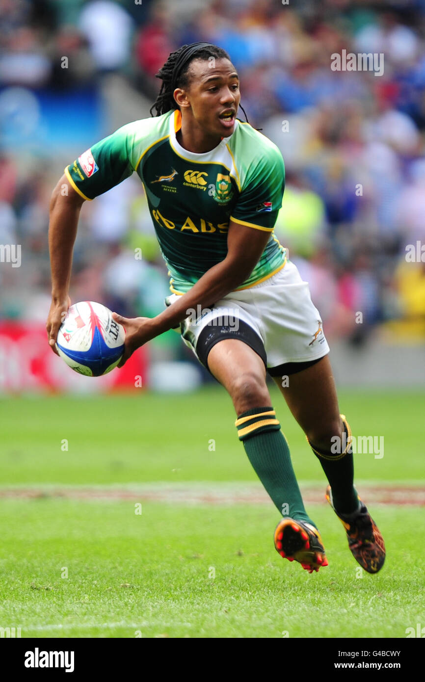 Rugby Union - IRB Emirates Airline London Sevens - Day One - Twickenham. Cecil Afrika, Sudafrica Foto Stock