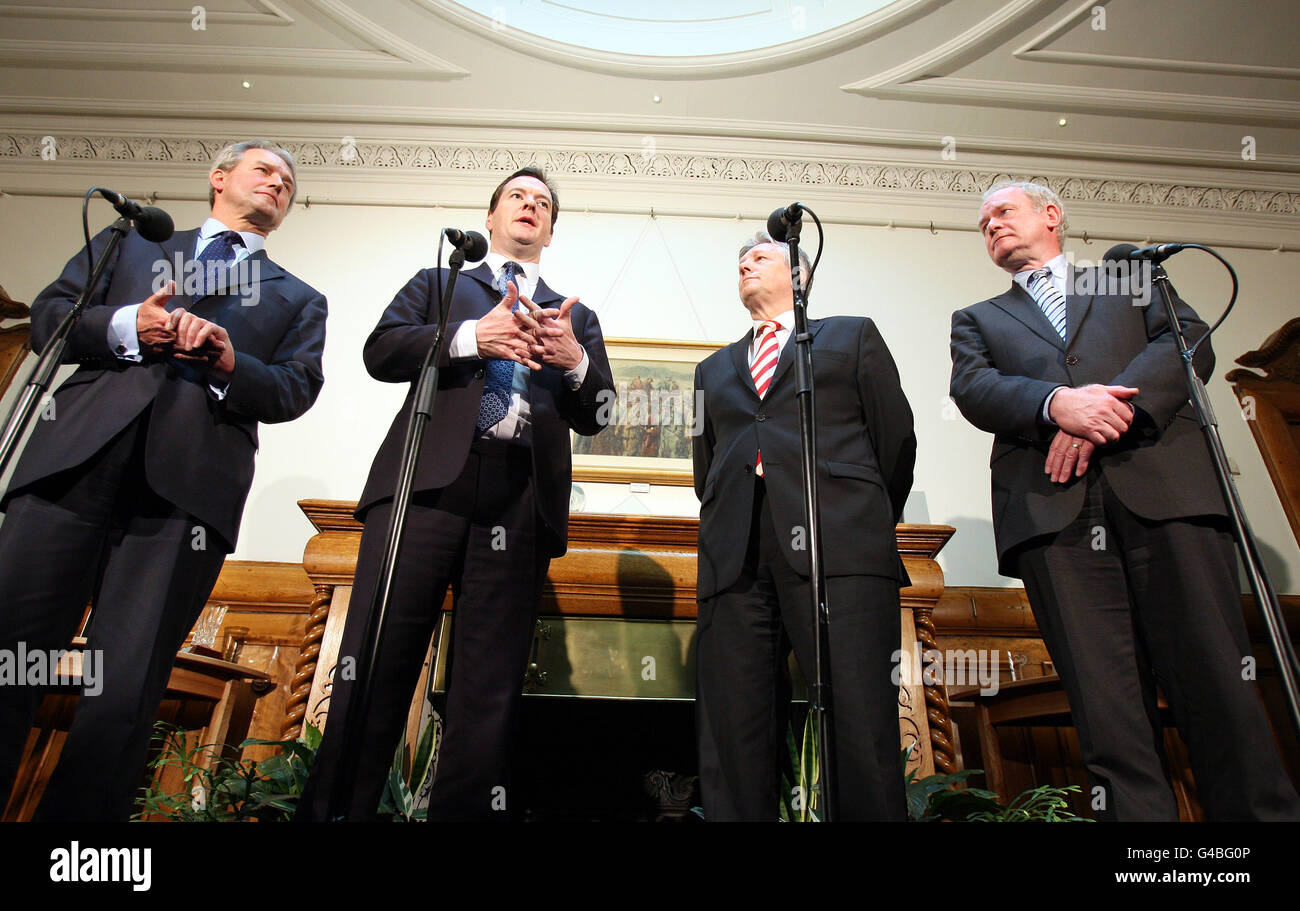 Osborne visite Irlanda del Nord Foto Stock