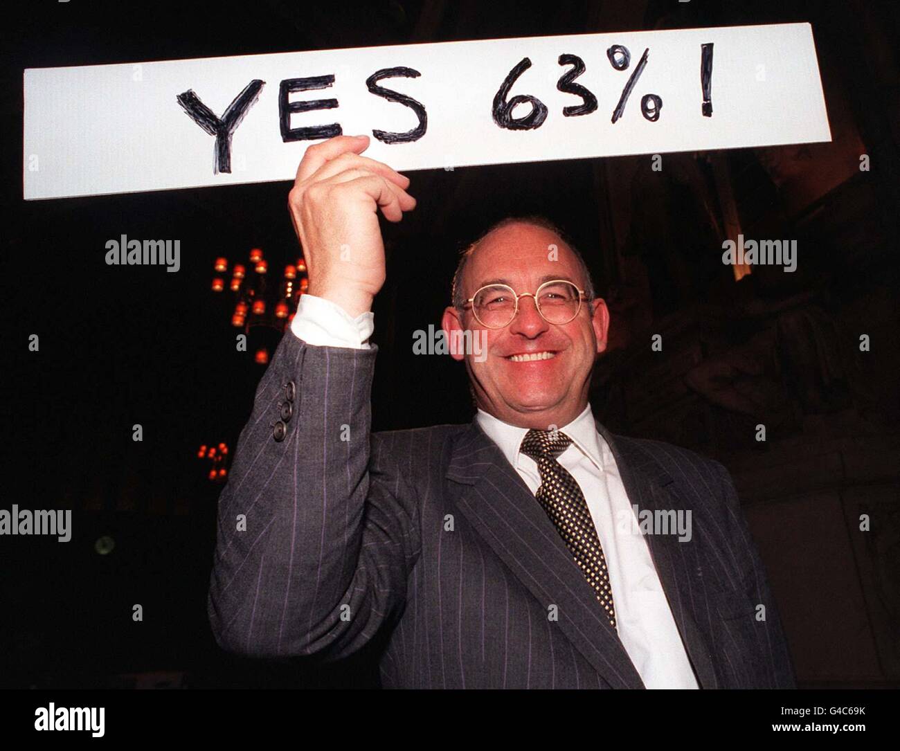 Sì votare primo risultato Foto Stock