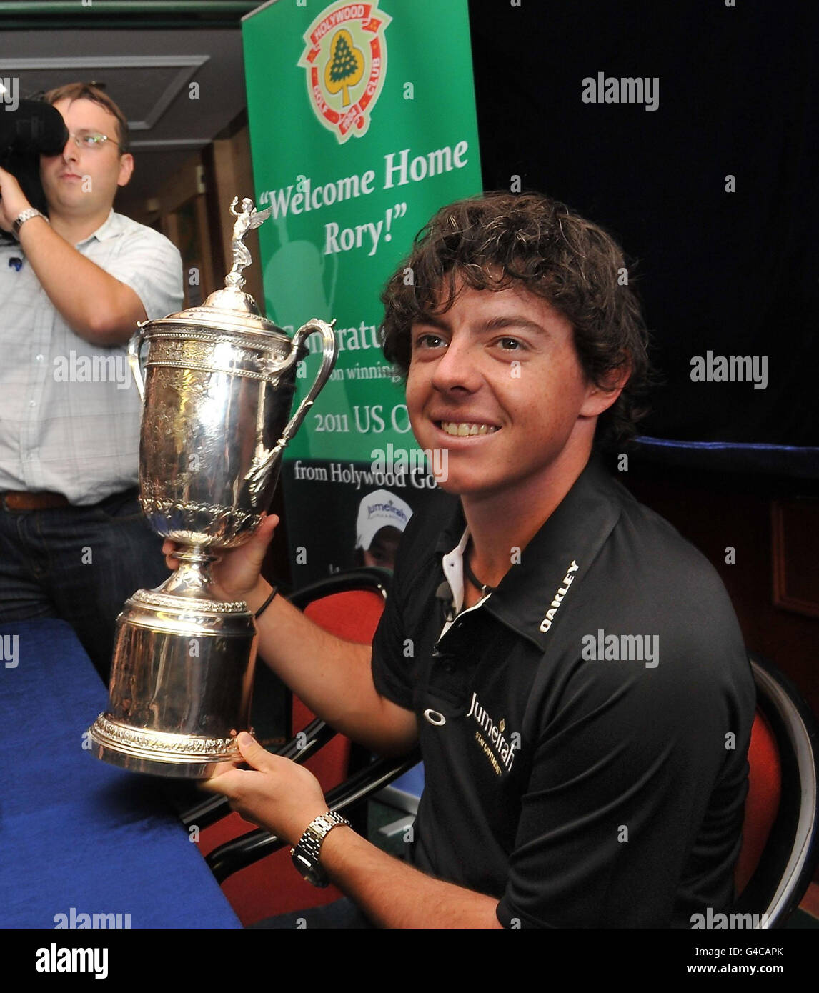 Golf - Rory McIlroy ritorna all'Hollywood Golf Club. Nel corso della celebrazione presso l'Holywood Golf Club, County Down, è stato incoronato il campione degli US Open Rory McIlroy. Foto Stock