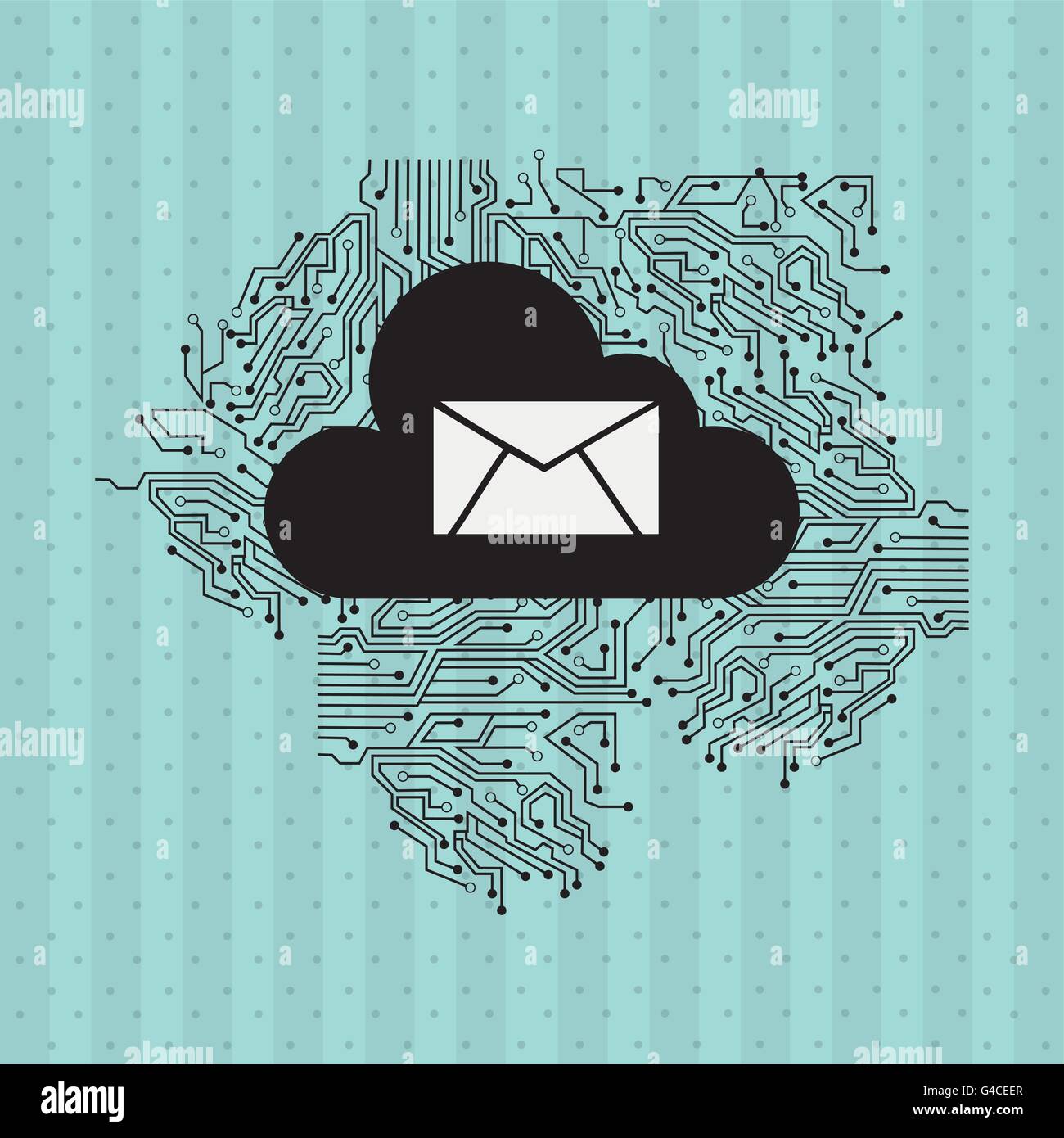 Il cloud computing design Illustrazione Vettoriale
