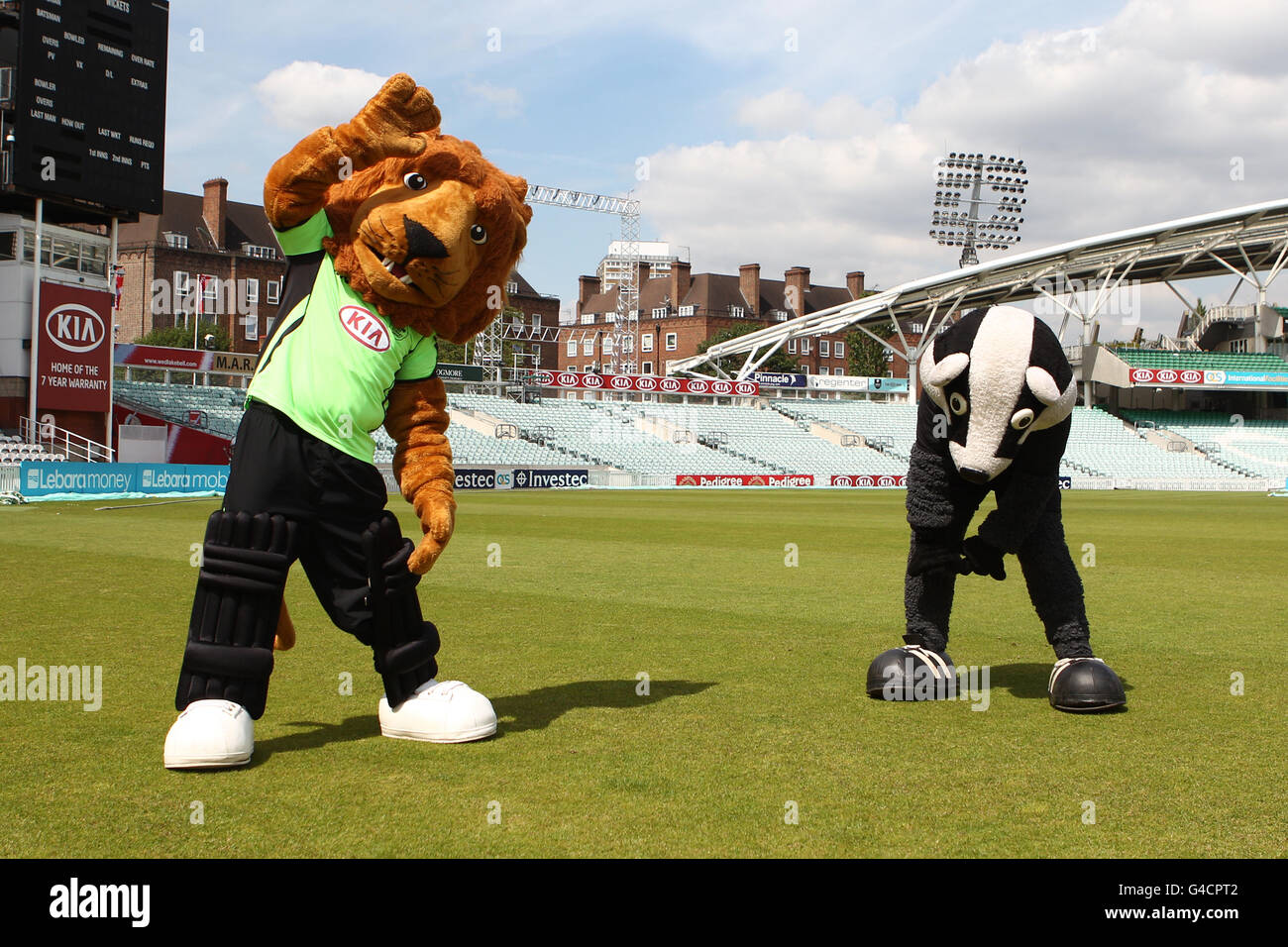 Cricket - mascotte Derby Photocall - Kia ovale Foto Stock