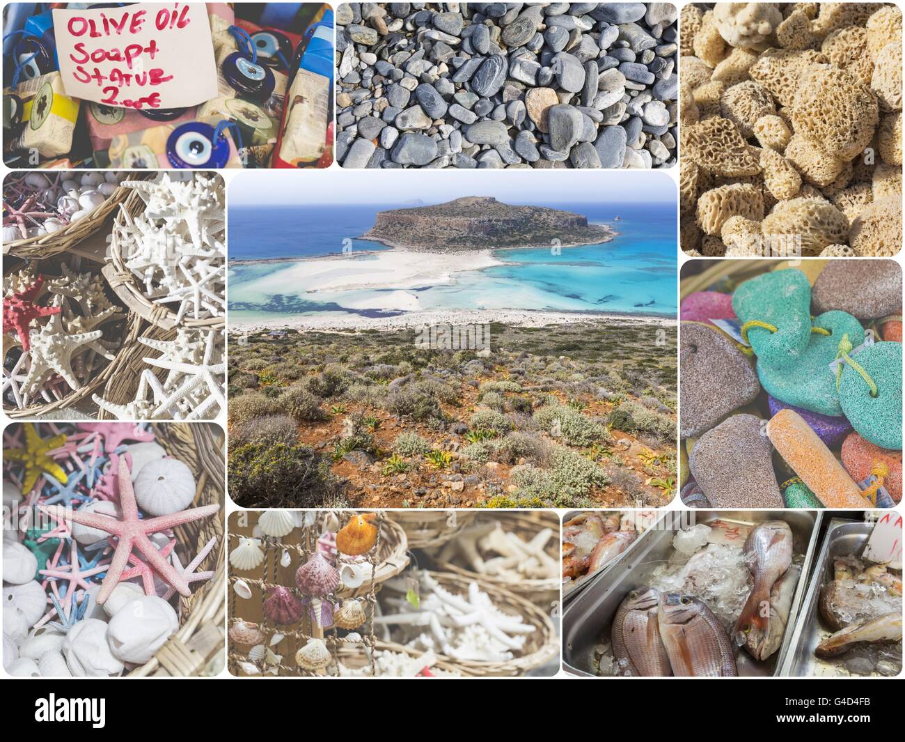 Collage di Creta (Grecia) immagini - travel sfondo (le mie foto) Foto Stock