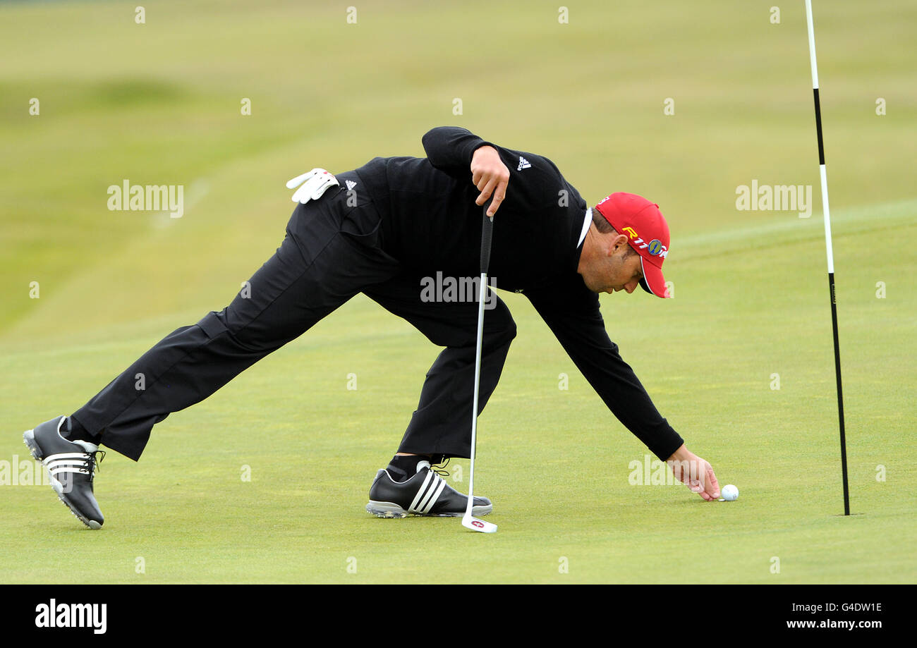 Golf - il Campionato Open 2011 - giorno uno - Royal St George's. Sergio Garcia di sapin durante l'Open al Royal St George's, Sandwich, Kent. Foto Stock