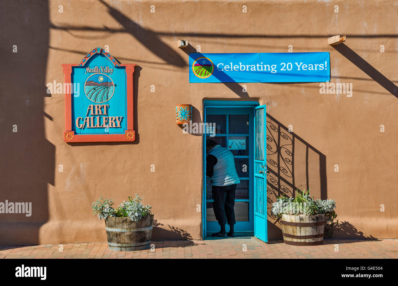 Galleria d'arte nella città vecchia sezione di Mesilla vicino a Las Cruces, Nuovo Messico, STATI UNITI D'AMERICA Foto Stock