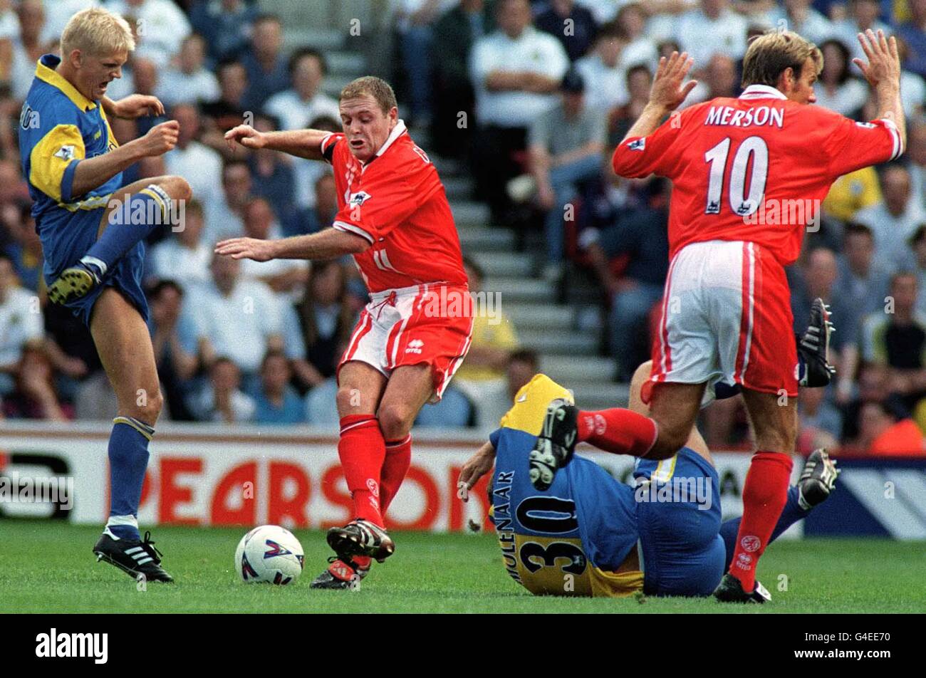 SOCCER M'boro V Leeds 2 Foto Stock