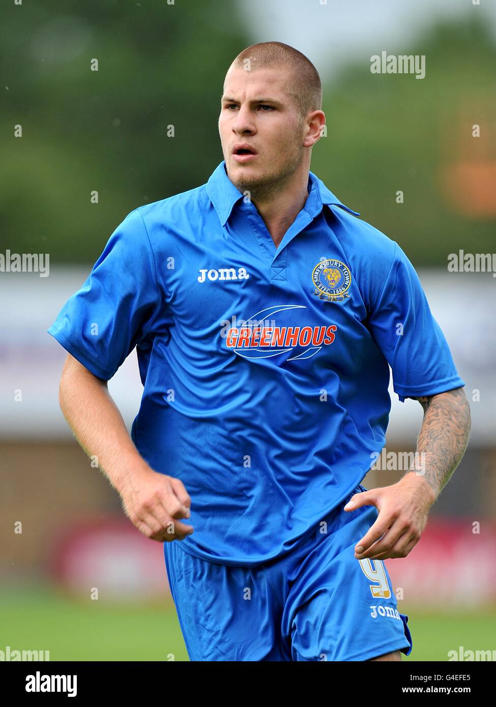 Calcio - Pre Season friendly - Shrewsbury Town v Manchester United XI - Greenhous Meadow. James Collins, Shrewsbury Town Foto Stock