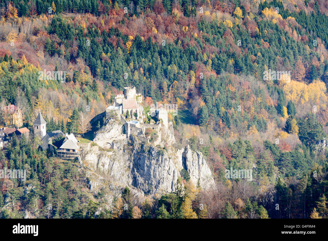 Castello Klamm, Austria, Niederösterreich, Bassa Austria, Wiener Alpen, Alpi Breitenstein Foto Stock