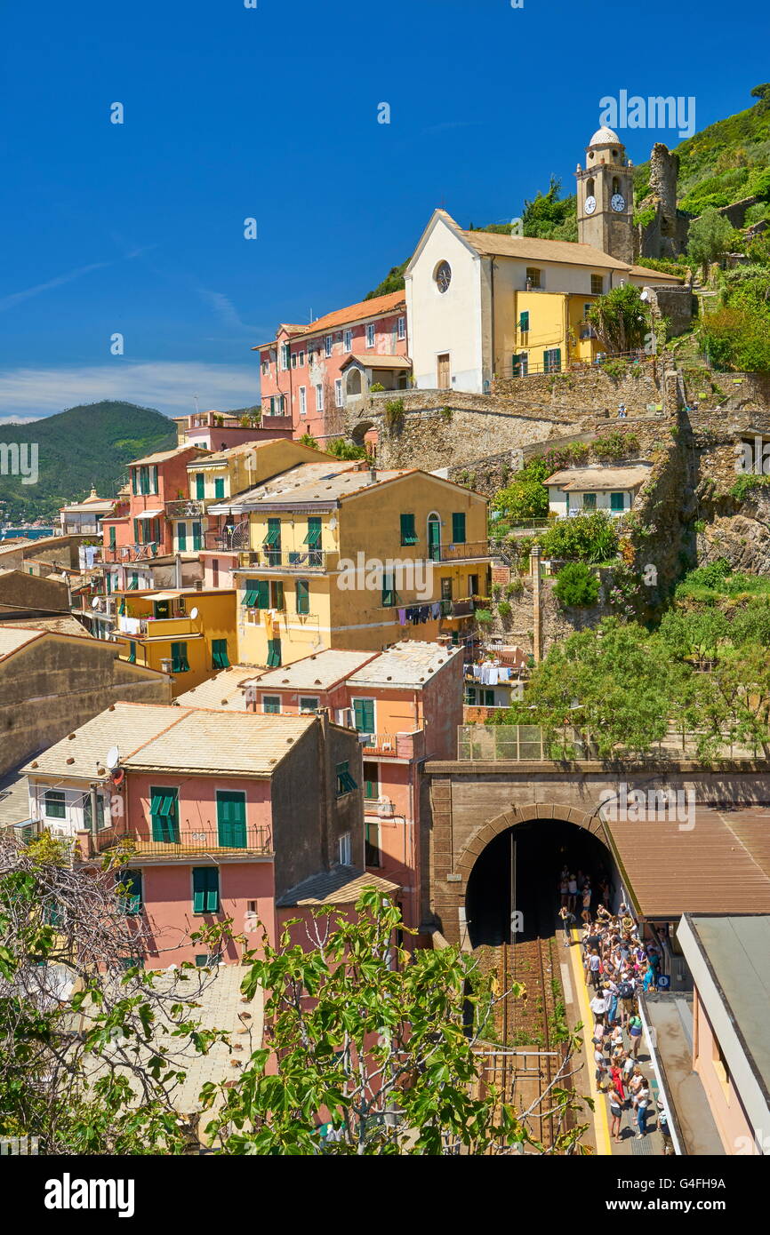 Vernazza, Cinque Terre Liguria, Italia Foto Stock