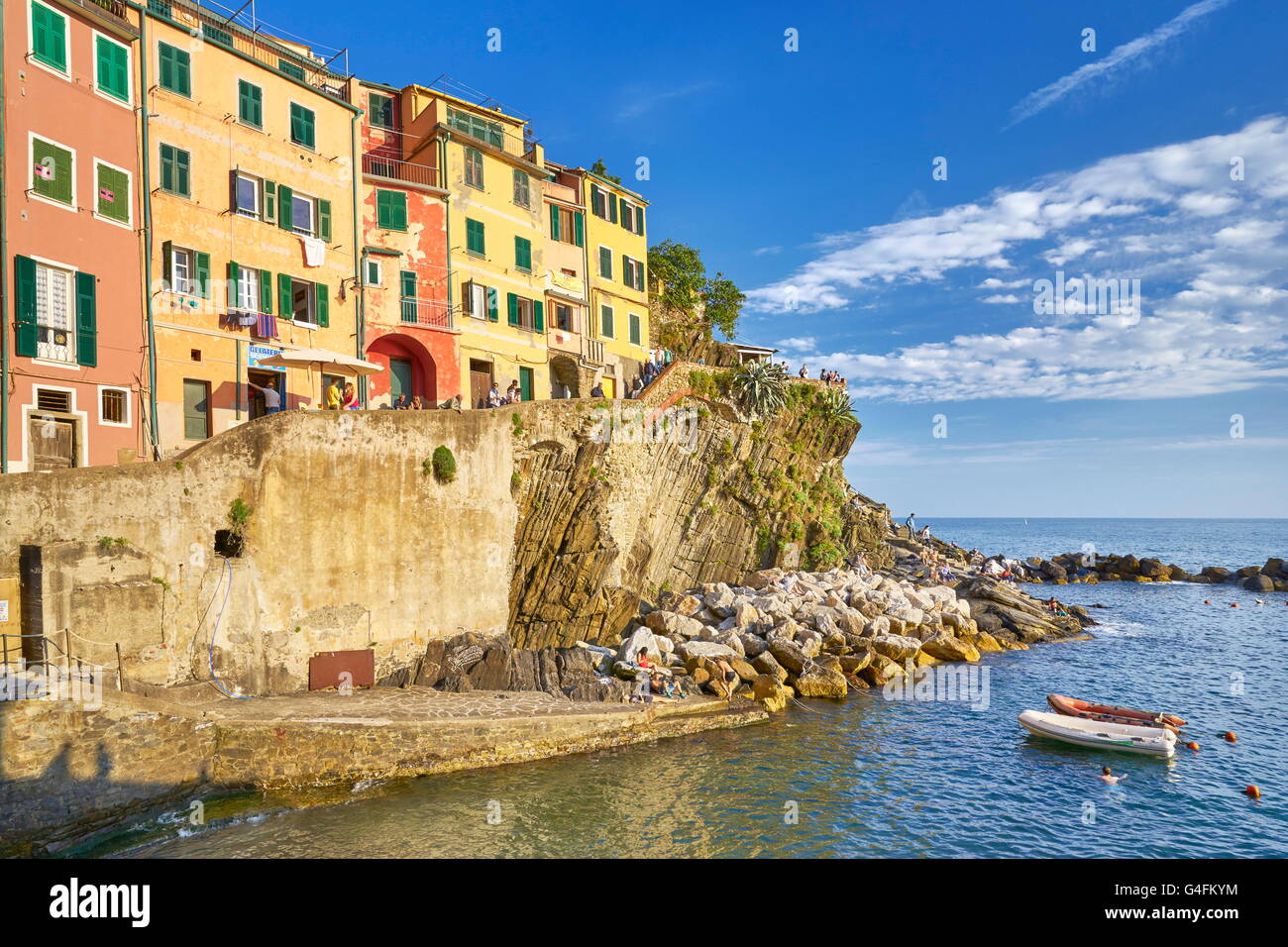 Riomaggiore Cinque Terre Liguria, Italia Foto Stock