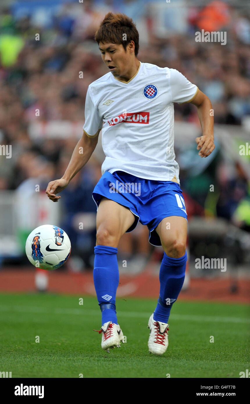 Calcio - UEFA Europa League - terzo turno di qualificazione - prima tappa - Stoke City v Hajduk Split - Britannia Stadium. Masahiko Inoha di Hajduk Split Foto Stock