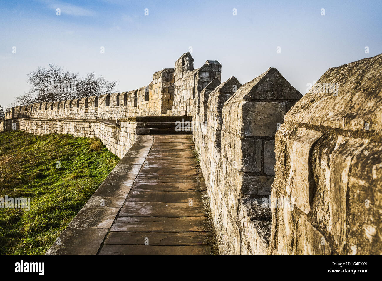 Le mura della città di York Inghilterra Foto Stock