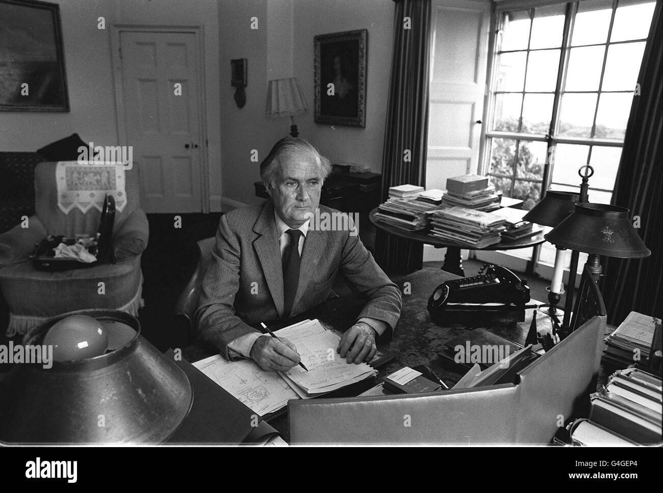 PA Library filer 177447-1 datato 27.9.76 di uno degli uomini più ricchi della Gran Bretagna, il Duca di Rutland, che morì sabato sera al Castello di Belvoir, Leicestershire, all'età di 79 anni. Foto PA. Vedere la storia di PA MORTE Rutland Foto Stock