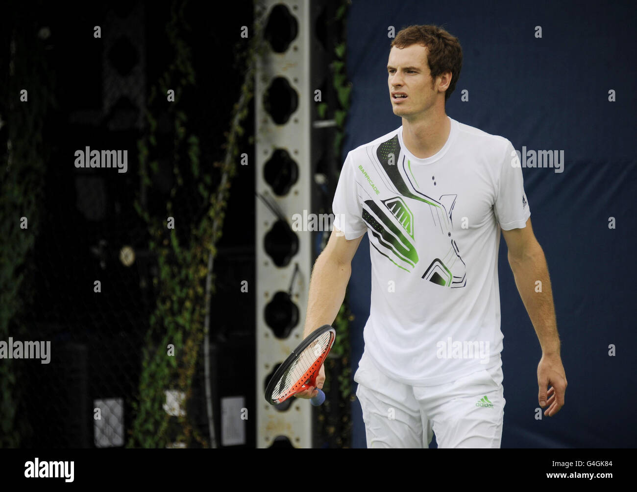 Tennis - 2011 US Open - Practice Day - Flushing Meadows. Andy Murray della Gran Bretagna durante la sessione di prove libere davanti agli US Open a Flushing Meadows, New York, USA. Foto Stock