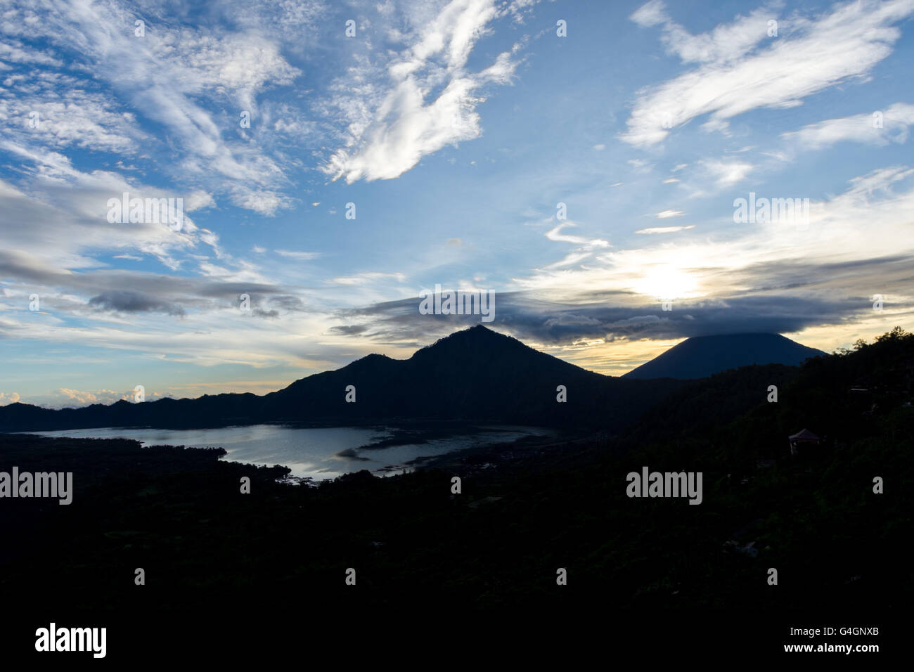 Pura Ulundanu Batur tempio, l'importante tempio indù di Kintamani, isola di Bali, Indonesia Foto Stock