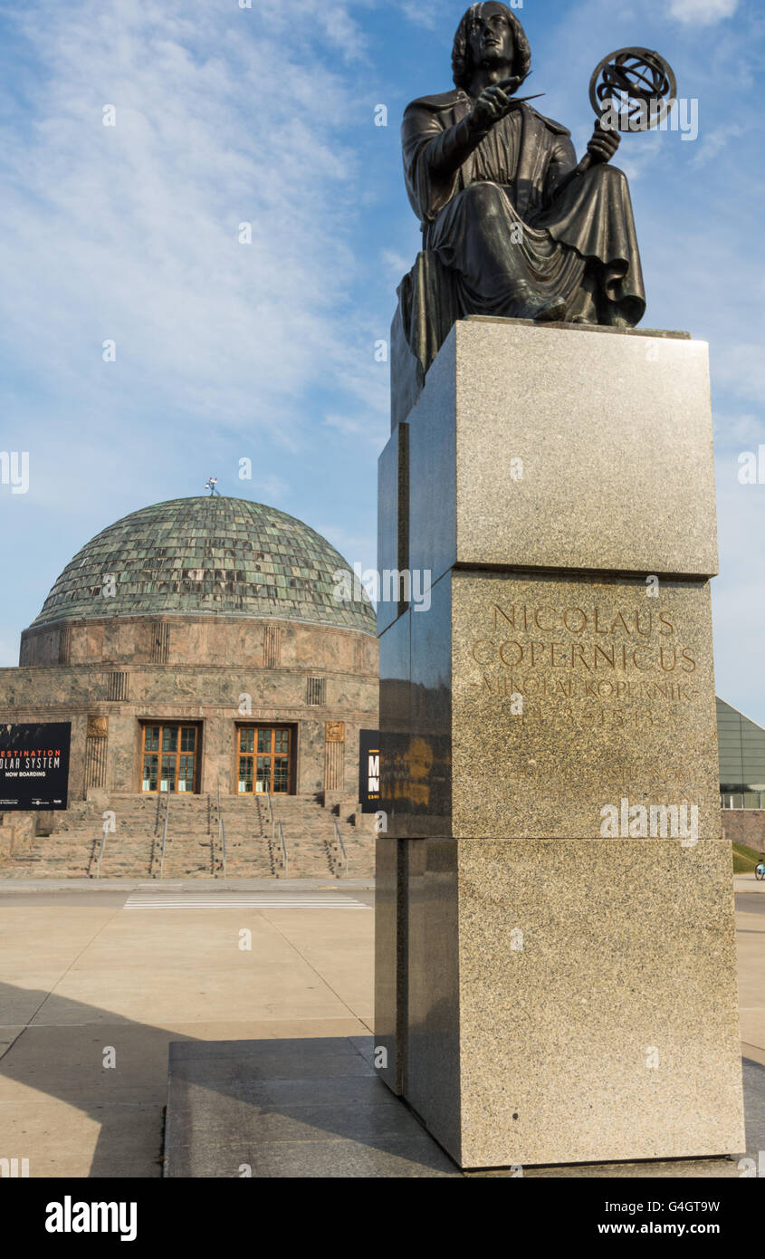 Nicolaus Copernicus monumento in Chicago,2016 il 15 marzo 2016 a Chicago, U.S.A. Foto Stock
