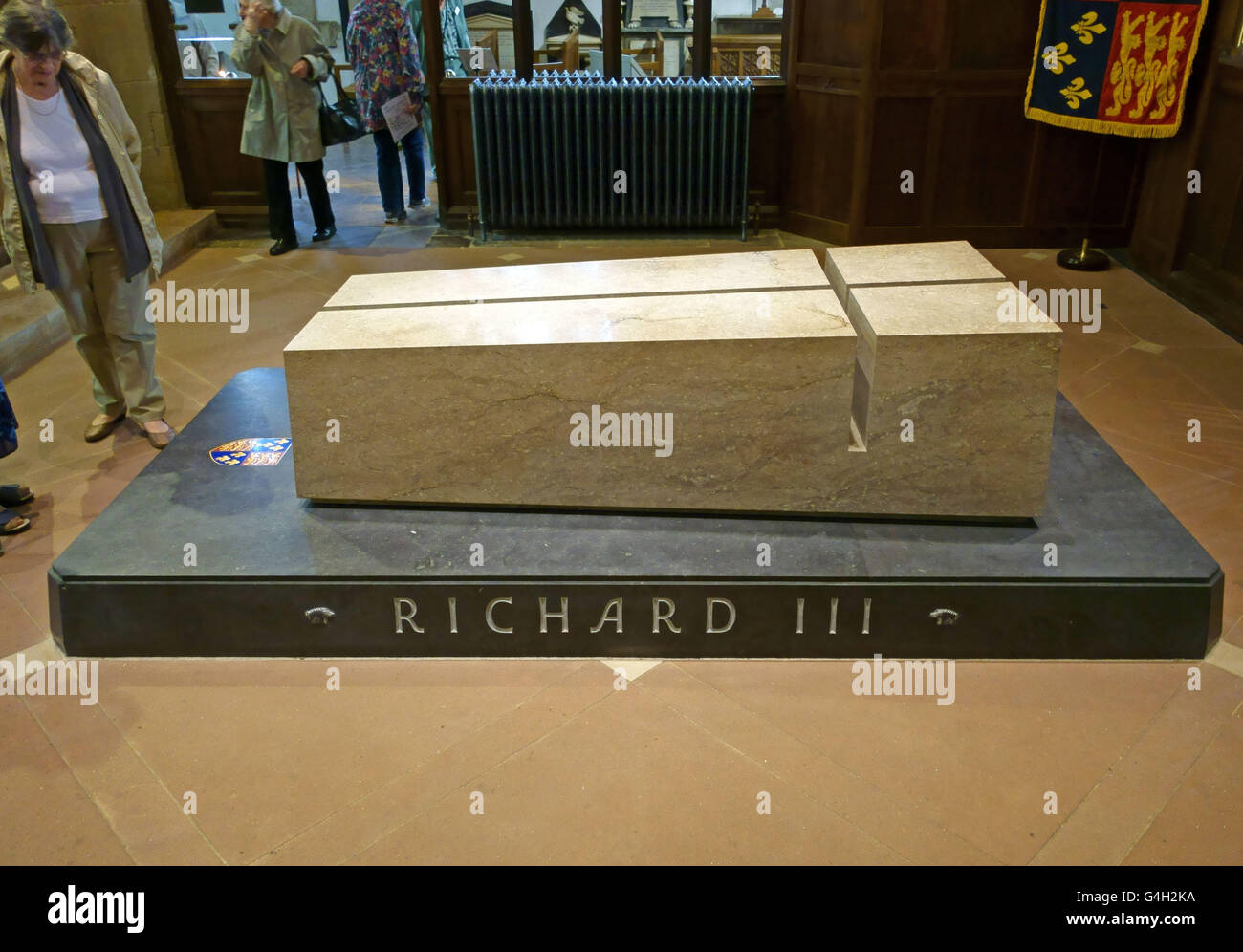 Tomba del re Richard III nella cattedrale di Leicester, Inghilterra Foto Stock