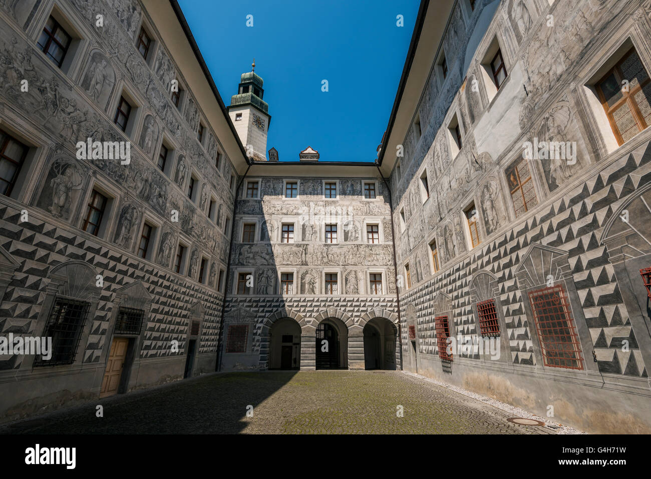 Il castello di Ambras o Schloss Ambras, Innsbruck, in Tirolo, Austria Foto Stock