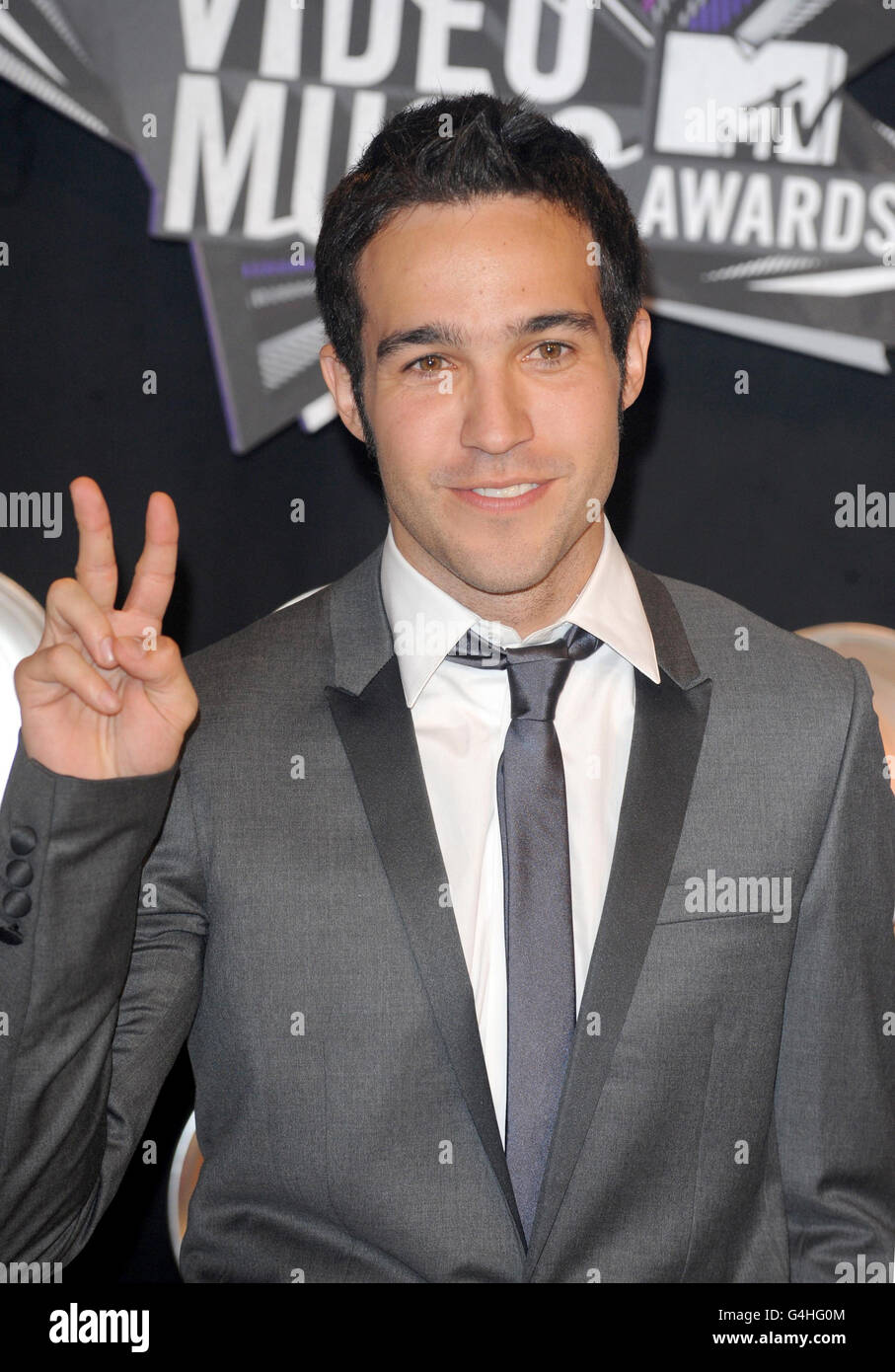 Pete Wentz arriva al MTV Video Music Awards 2011 al Nokia Theatre L.A. VIVE a Los Angeles, Stati Uniti. Foto Stock