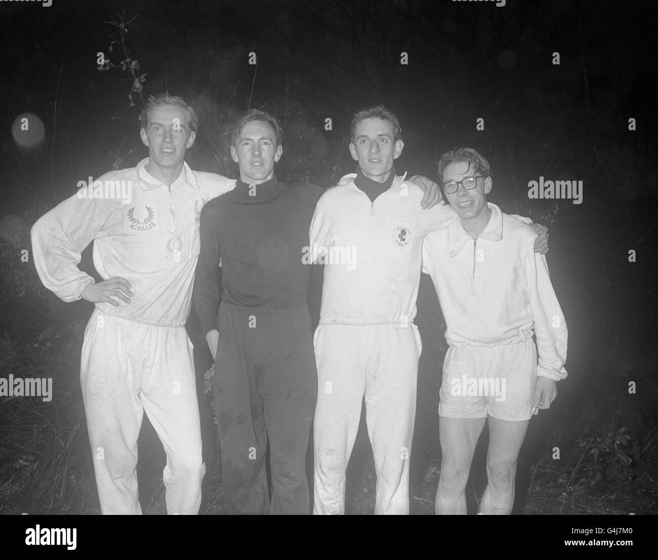 Cambridge ha preso i primi quattro posti della gara, da sinistra: Heath (Emmanuel) uguale terzo, D M Turner (Queens), il vincitore, T F K Johnston (Trinity), 2° e A i L Heron (Fettes e Sidney Sussex), uguale terzo. Foto Stock