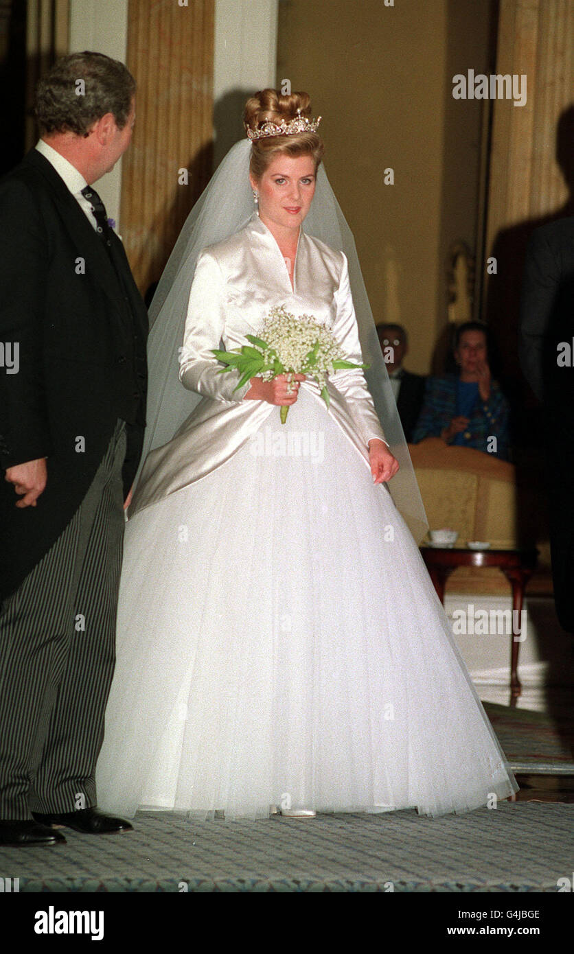 Royalty - il visconte Linley e l'on. Serena Stanhope Wedding - Londra Foto Stock