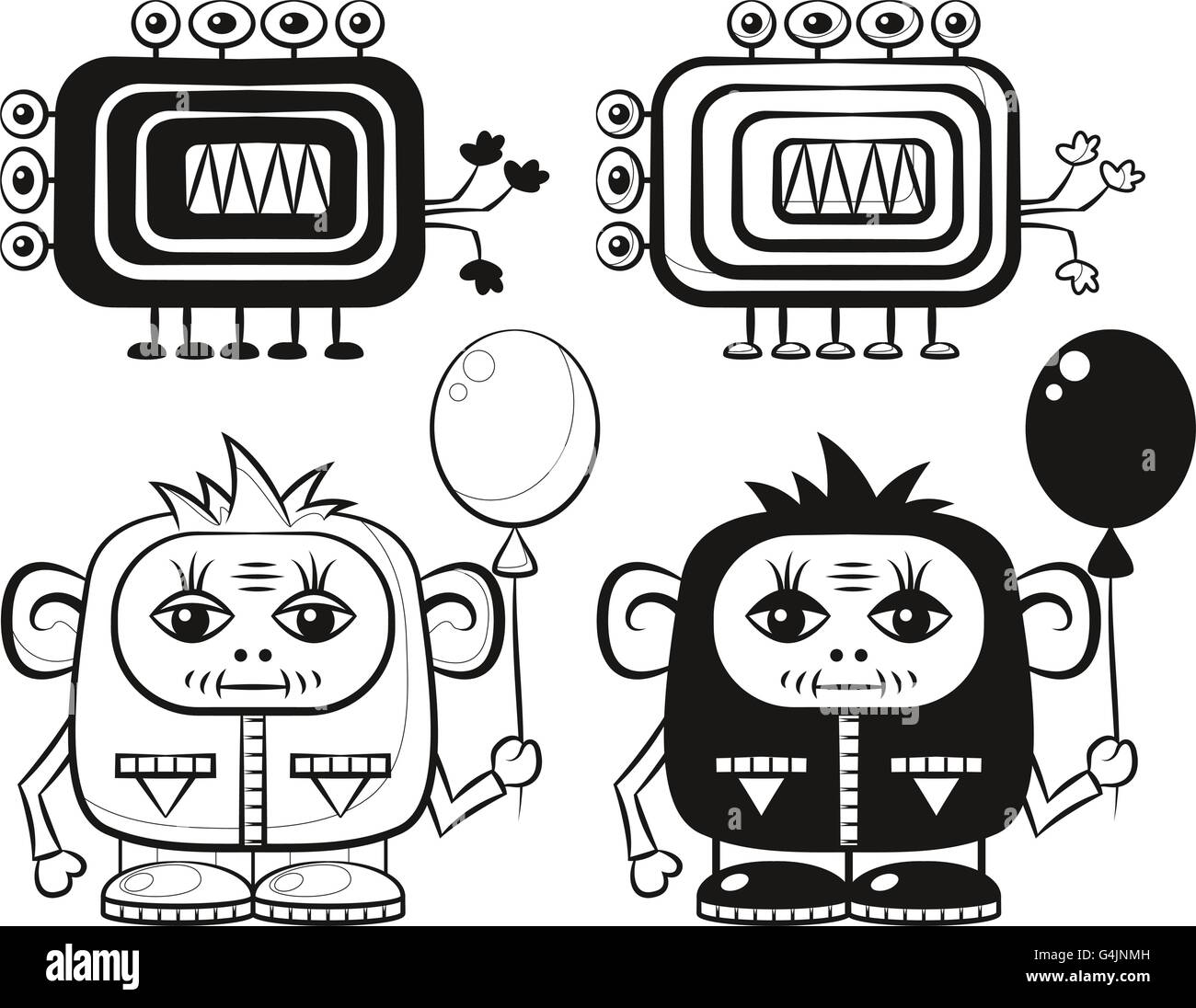 Cartoon mostri impostato Illustrazione Vettoriale