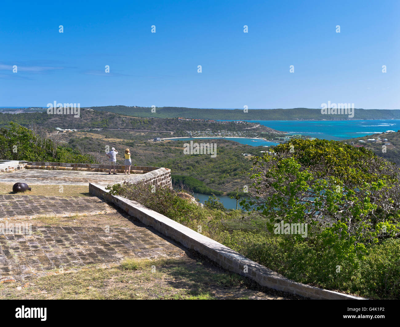 Dh Shirley Heights ANTIGUA CARAIBI Touring giovane visualizzazione costa dell'isola Foto Stock