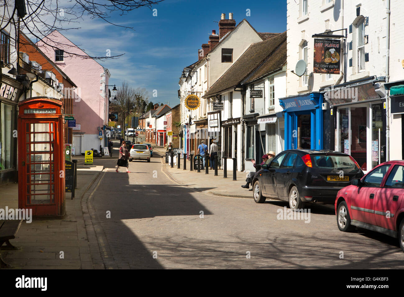 Regno Unito, Herefordshire, Leominster, West Street Foto Stock