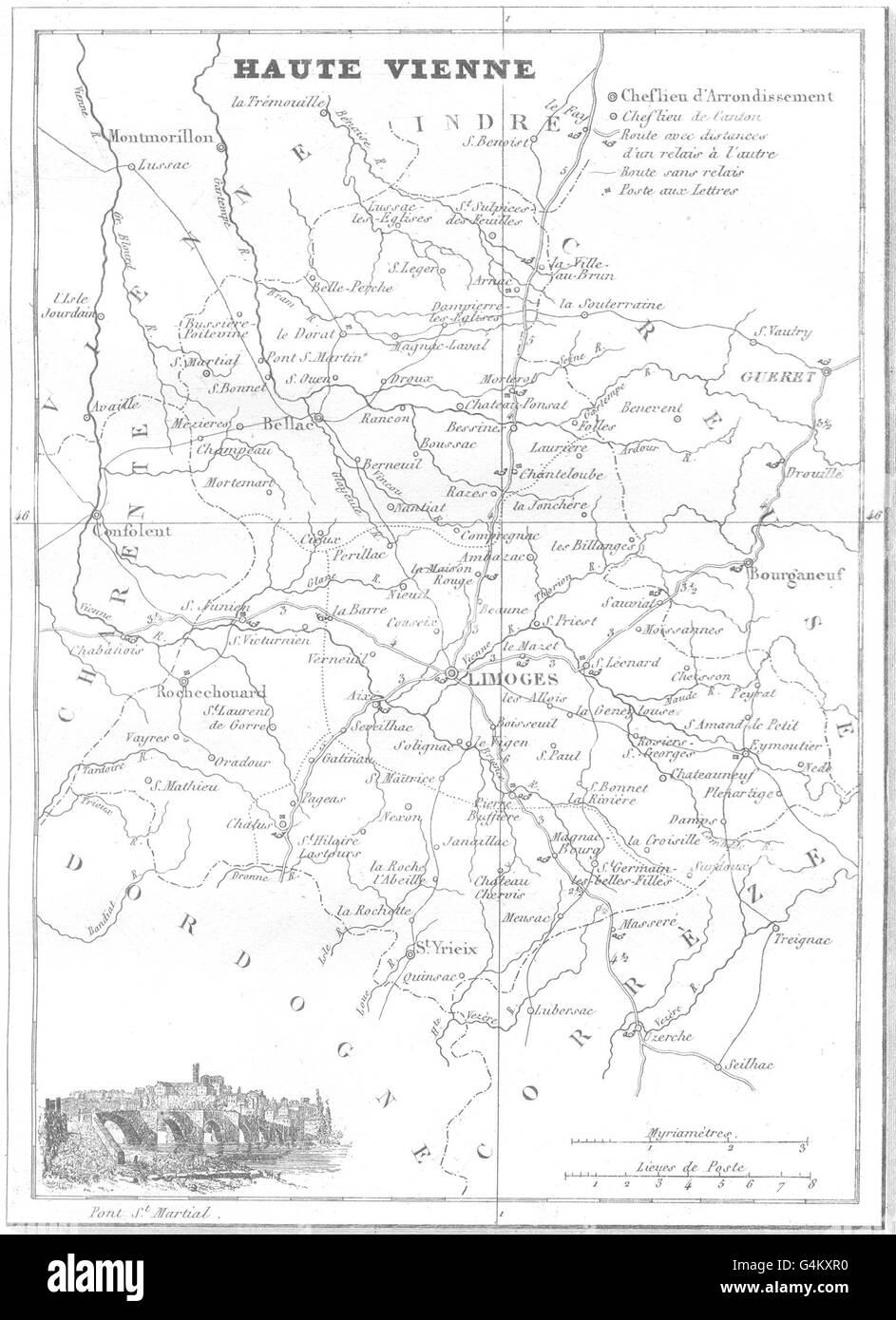 Mappa di haute vienne Foto e Immagini Stock in Bianco e Nero - Alamy