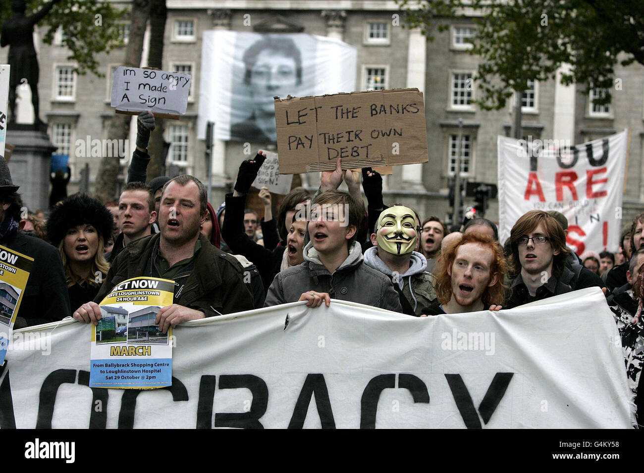 Dublino anti-capitalista protestare Foto Stock