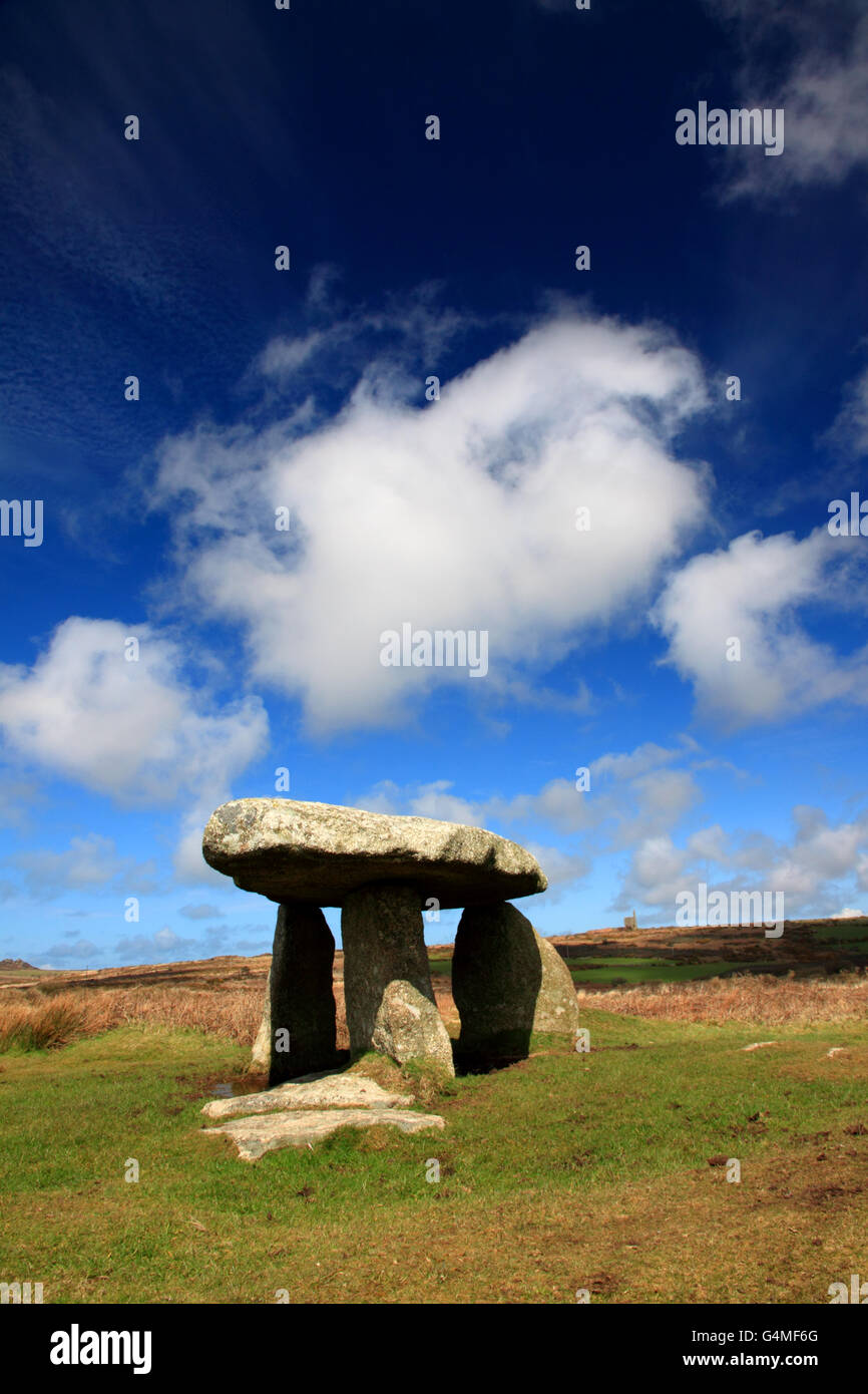 Lanyon Quoit vicino Madron, West Cornwall. Foto Stock