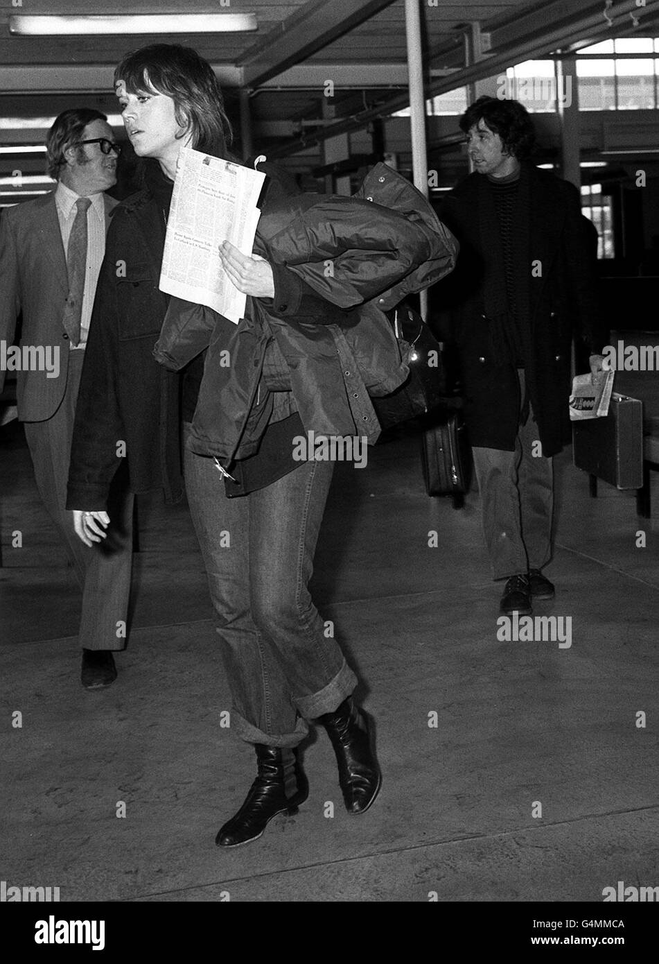 Intrattenimento - Jane Fonda - Aeroporto di Heathrow Foto Stock