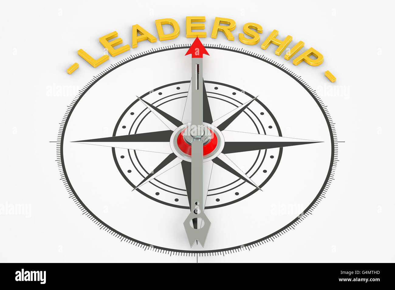 Leadership concetto bussola, rendering 3D Foto Stock Leadership concetto bussola, rendering 3D Foto Stock