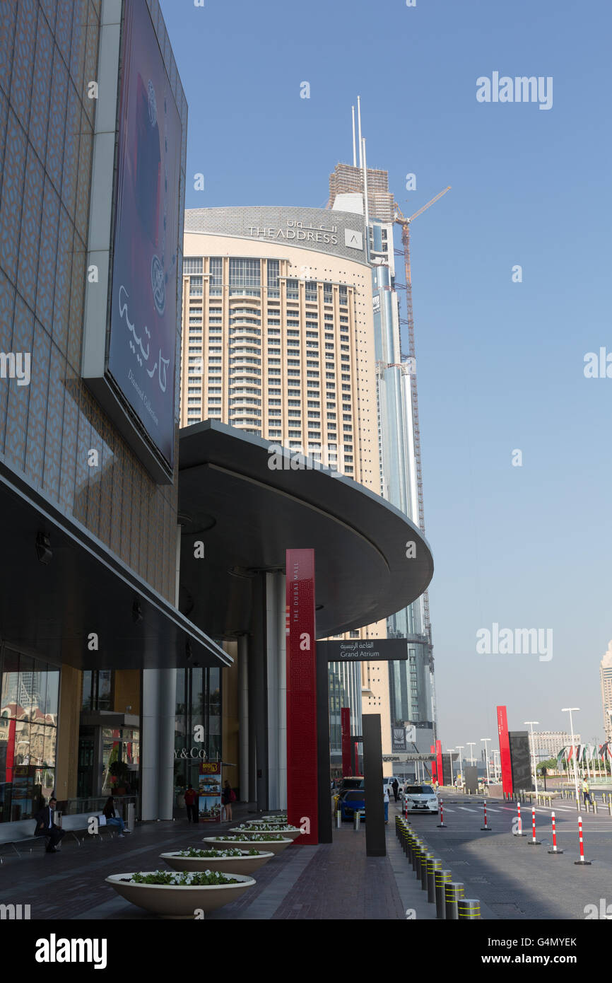 L'indirizzo presso il centro commerciale di Dubai, Dubai Foto Stock
