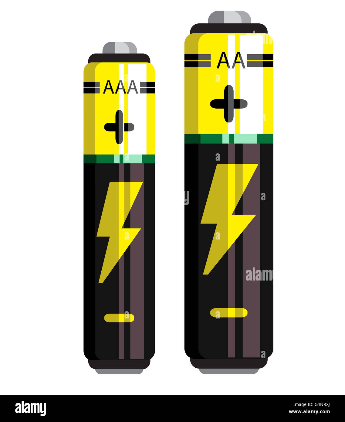 Icona della batteria, batteria vettore, batteria icone isolato Foto Stock