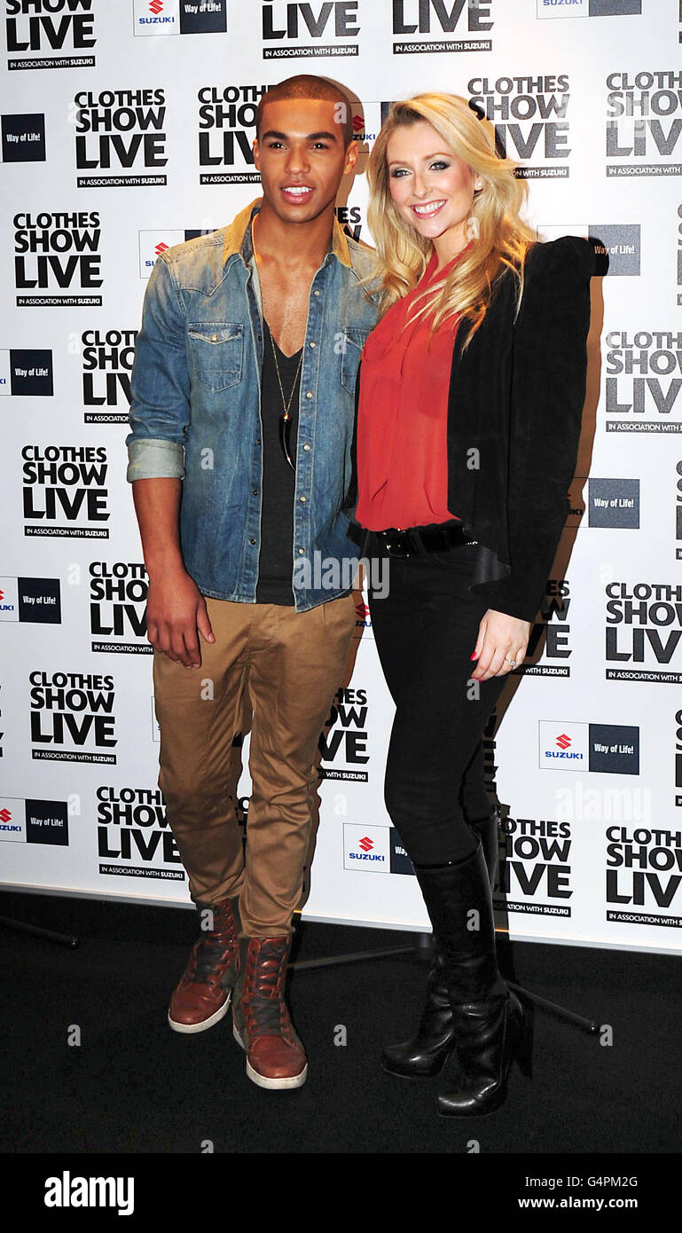 Lucien Laviscount e Gemma Merna al The Clothes Show, NEC, Birmingham Foto stock