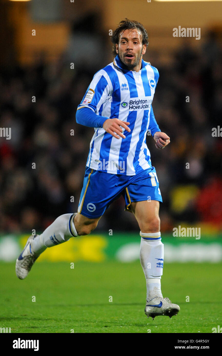 Calcio - Npower Football League Championship - Watford v Brighton & Hove Albion - Vicarage Road. Inigo Calderon, Brighton e Hove Albion Foto Stock